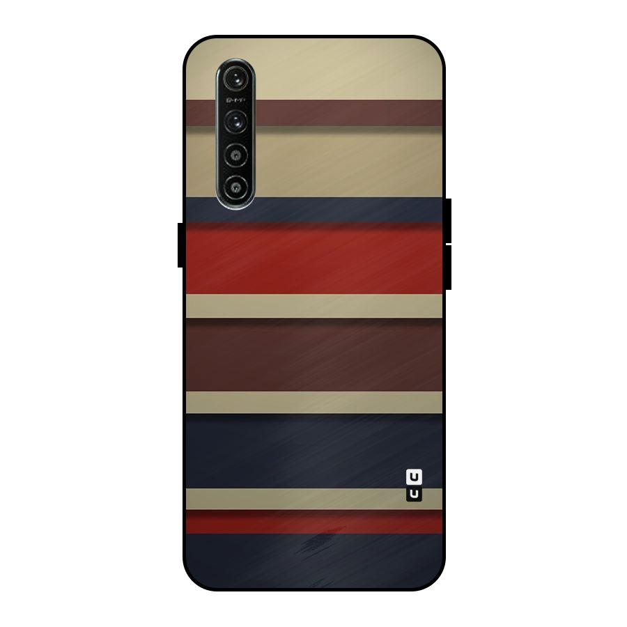 Elegant Stripes Pattern Metal Back Case for Realme XT
