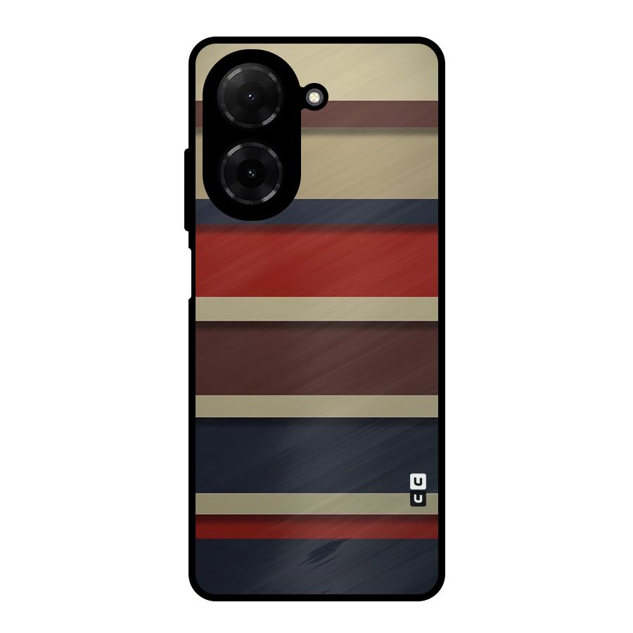 Elegant Stripes Pattern Metal Back Case for Redmi A5 4G
