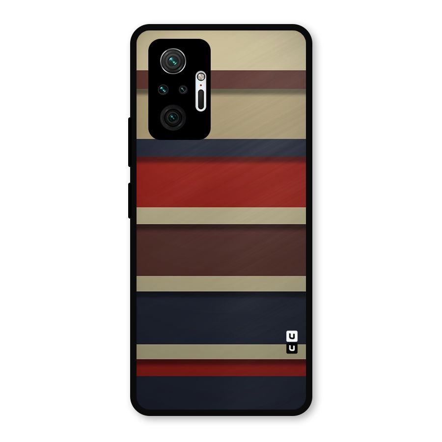 Elegant Stripes Pattern Metal Back Case for Redmi Note 10 Pro Max
