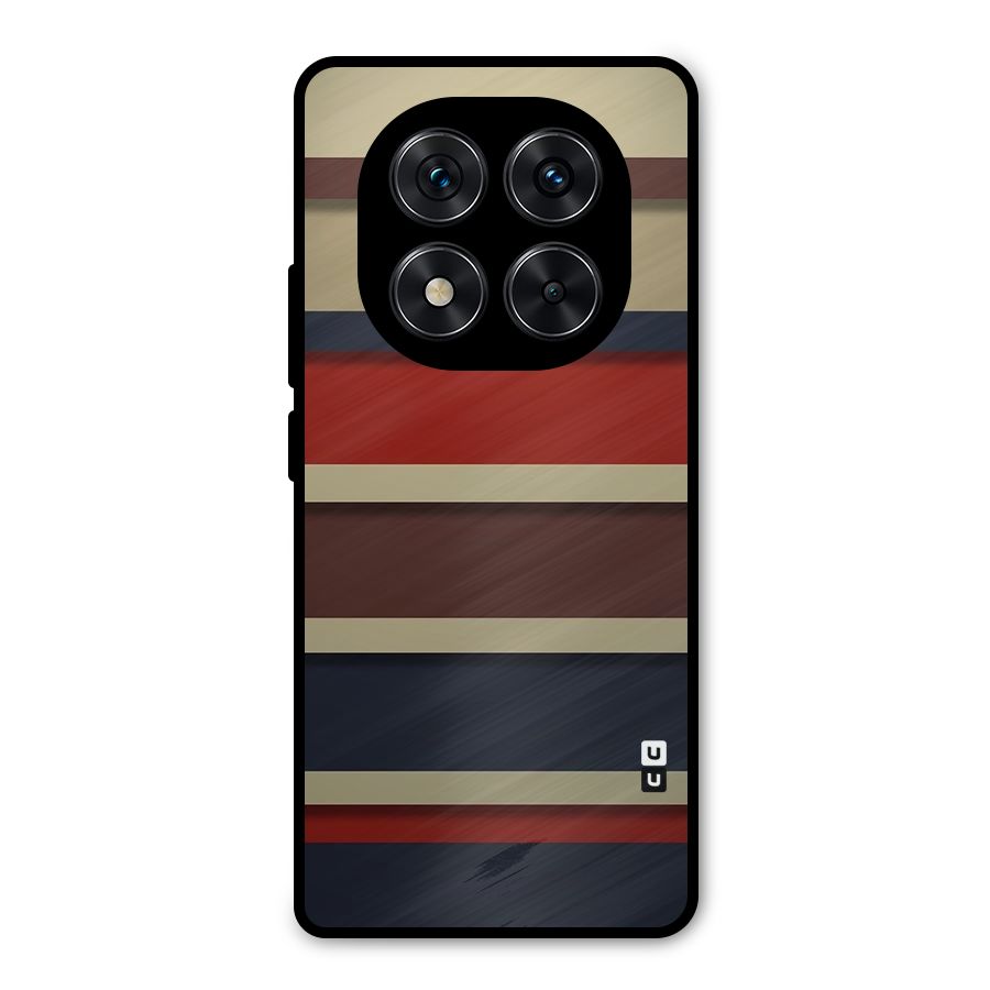 Elegant Stripes Pattern Metal Back Case for Redmi Note 14 Pro 5G
