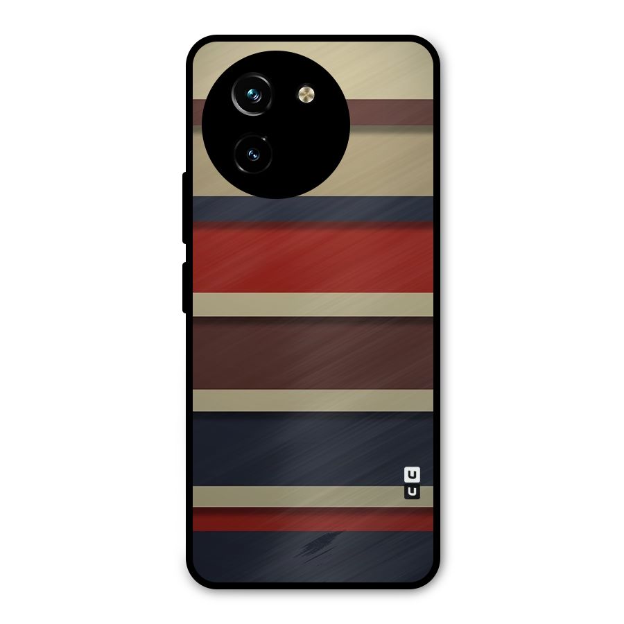 Elegant Stripes Pattern Metal Back Case for Vivo T3x