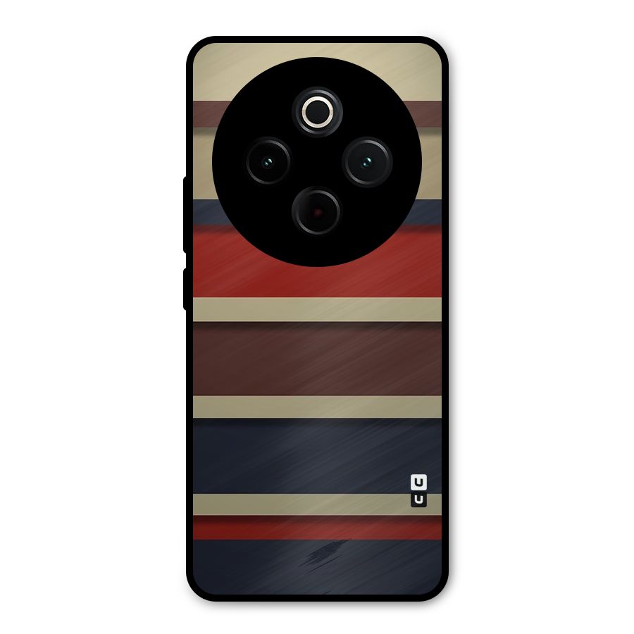 Elegant Stripes Pattern Metal Back Case for Vivo T4