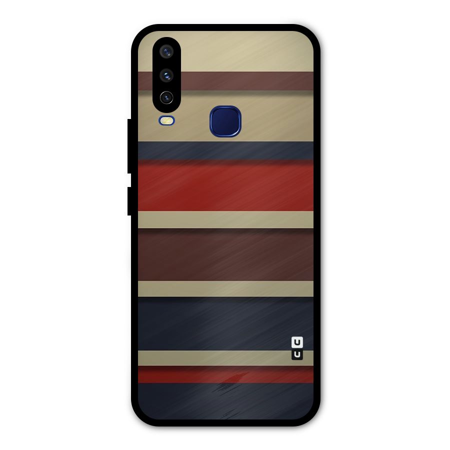 Elegant Stripes Pattern Metal Back Case for Vivo V17