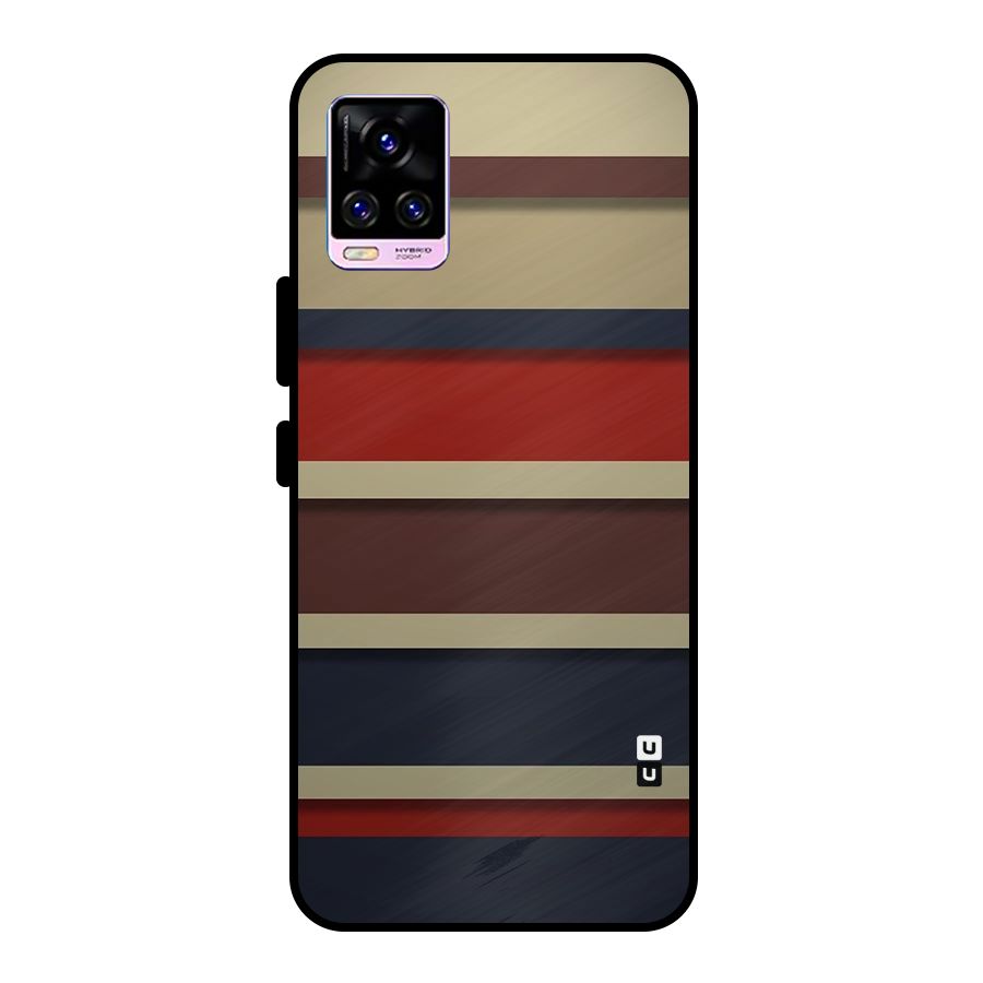 Elegant Stripes Pattern Metal Back Case for Vivo V20 Pro