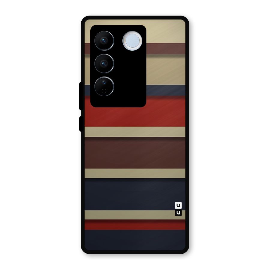 Elegant Stripes Pattern Metal Back Case for Vivo V27