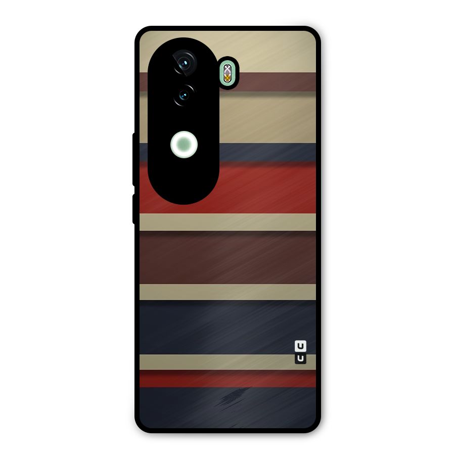 Elegant Stripes Pattern Metal Back Case for Vivo V40e