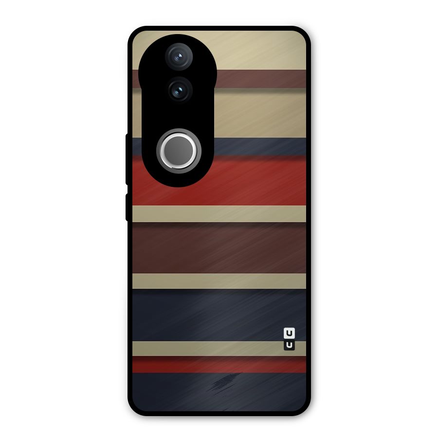 Elegant Stripes Pattern Metal Back Case for Vivo V50