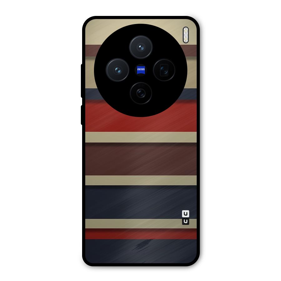 Elegant Stripes Pattern Metal Back Case for Vivo X200