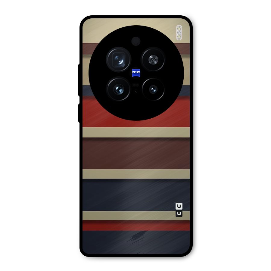 Elegant Stripes Pattern Metal Back Case for Vivo X200 Pro