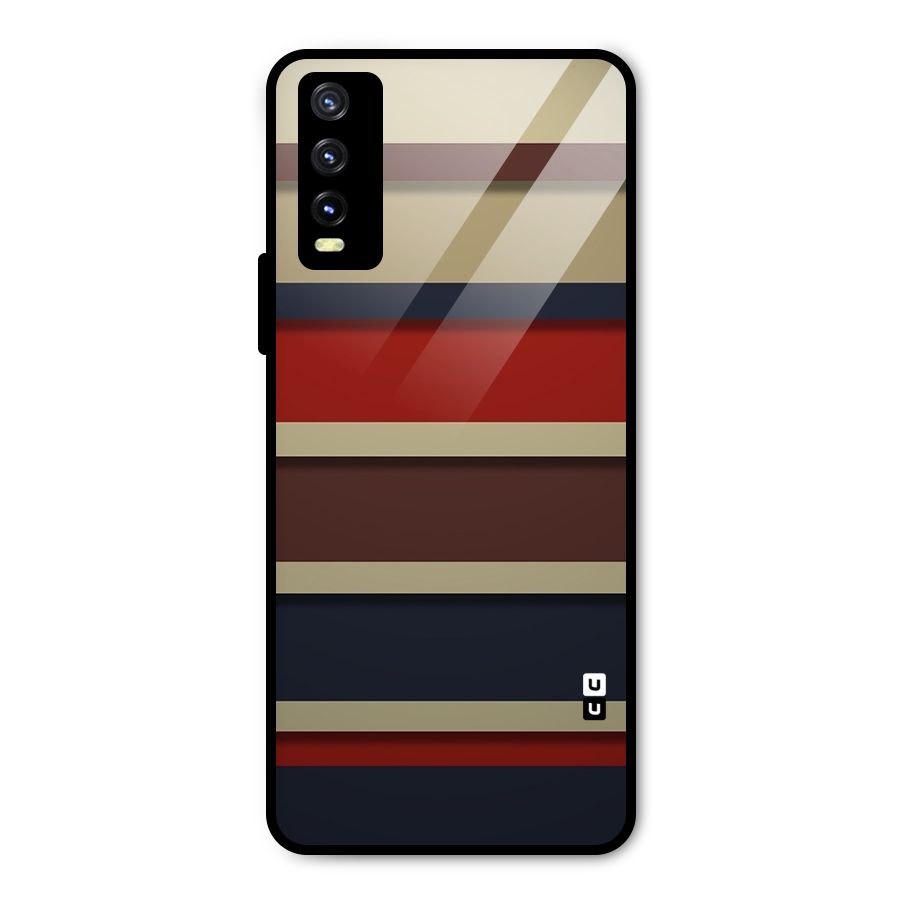 Elegant Stripes Pattern Metal Back Case for Vivo Y20