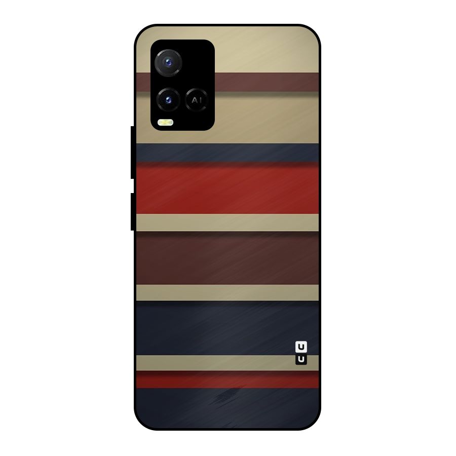 Elegant Stripes Pattern Metal Back Case for Vivo Y21T