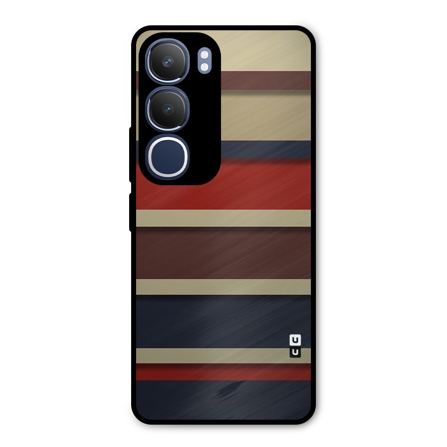 Elegant Stripes Pattern Metal Back Case for Vivo Y29