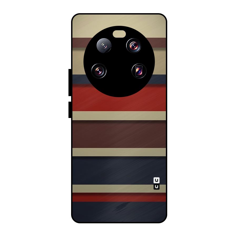 Elegant Stripes Pattern Metal Back Case for Xiaomi 13 Ultra