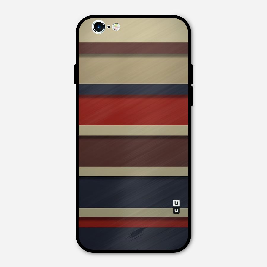 Elegant Stripes Pattern Metal Back Case for iPhone 6 6s