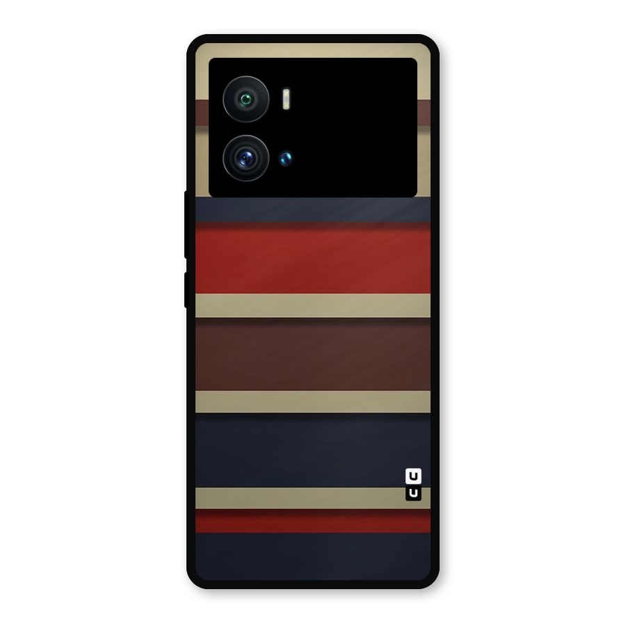 Elegant Stripes Pattern Metal Back Case for iQOO 9 Pro