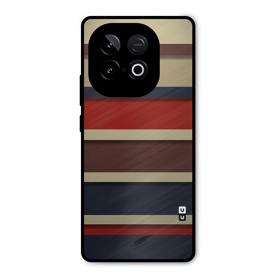 Elegant Stripes Pattern Metal Back Case for iQOO Neo 10