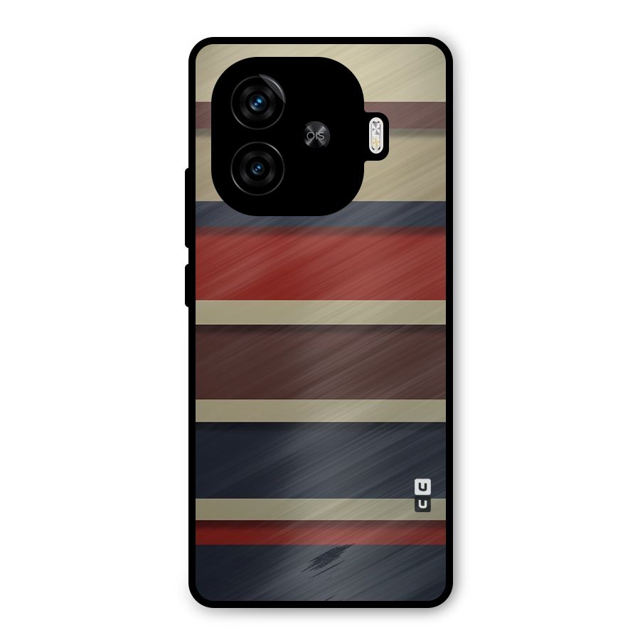 Elegant Stripes Pattern Metal Back Case for iQOO Neo 10R