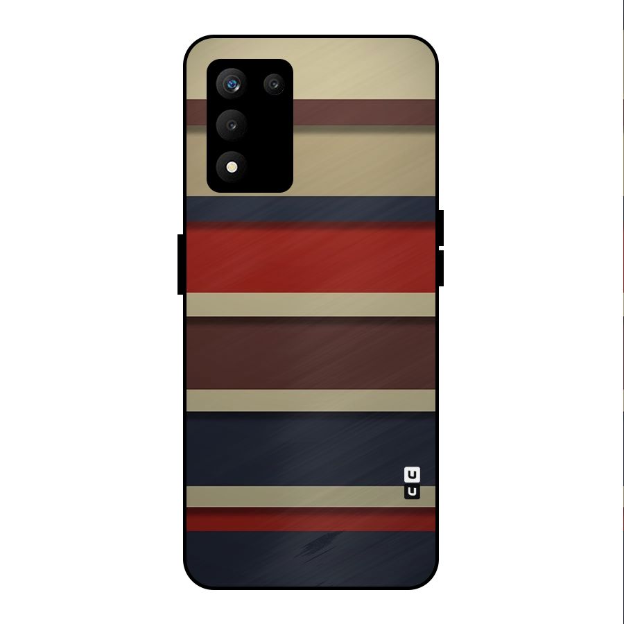 Elegant Stripes Pattern Metal Back Case for realme 9 5G SE
