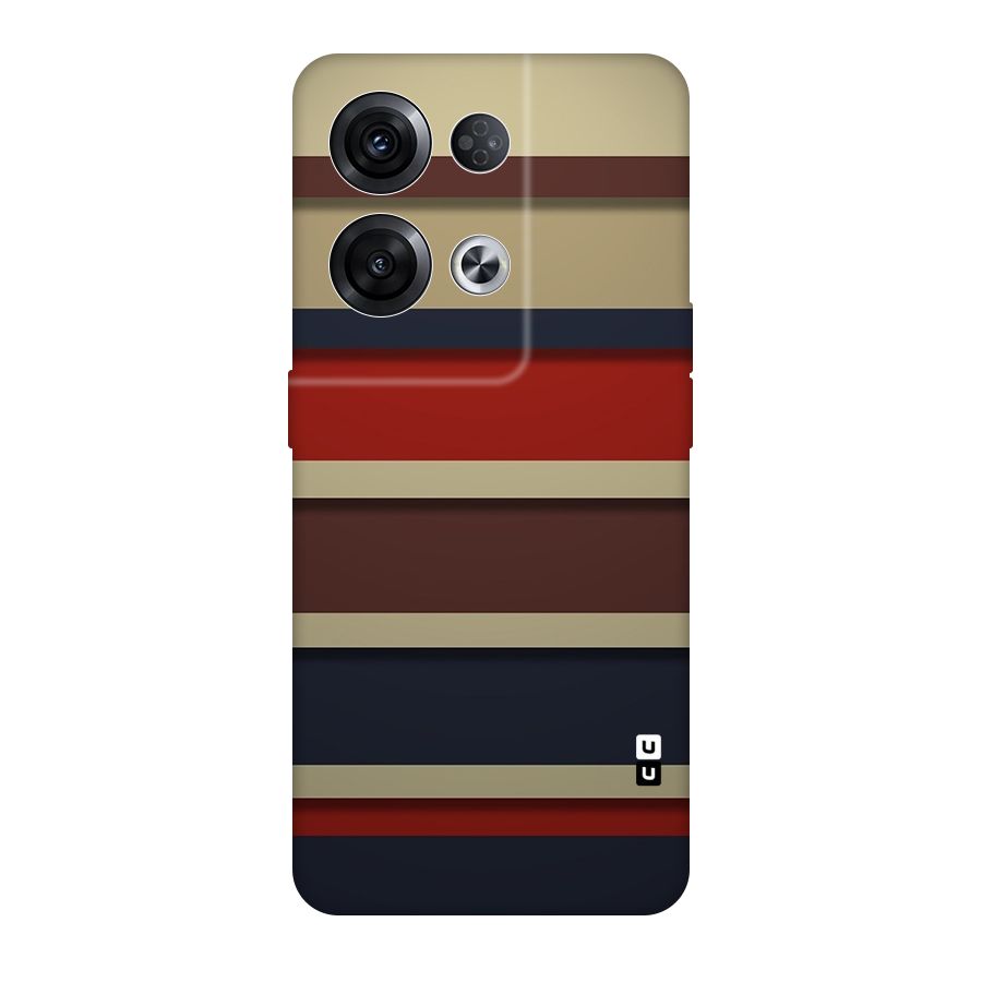 Elegant Stripes Pattern Original Polycarbonate Back Case for Oppo Reno8 Pro 5G