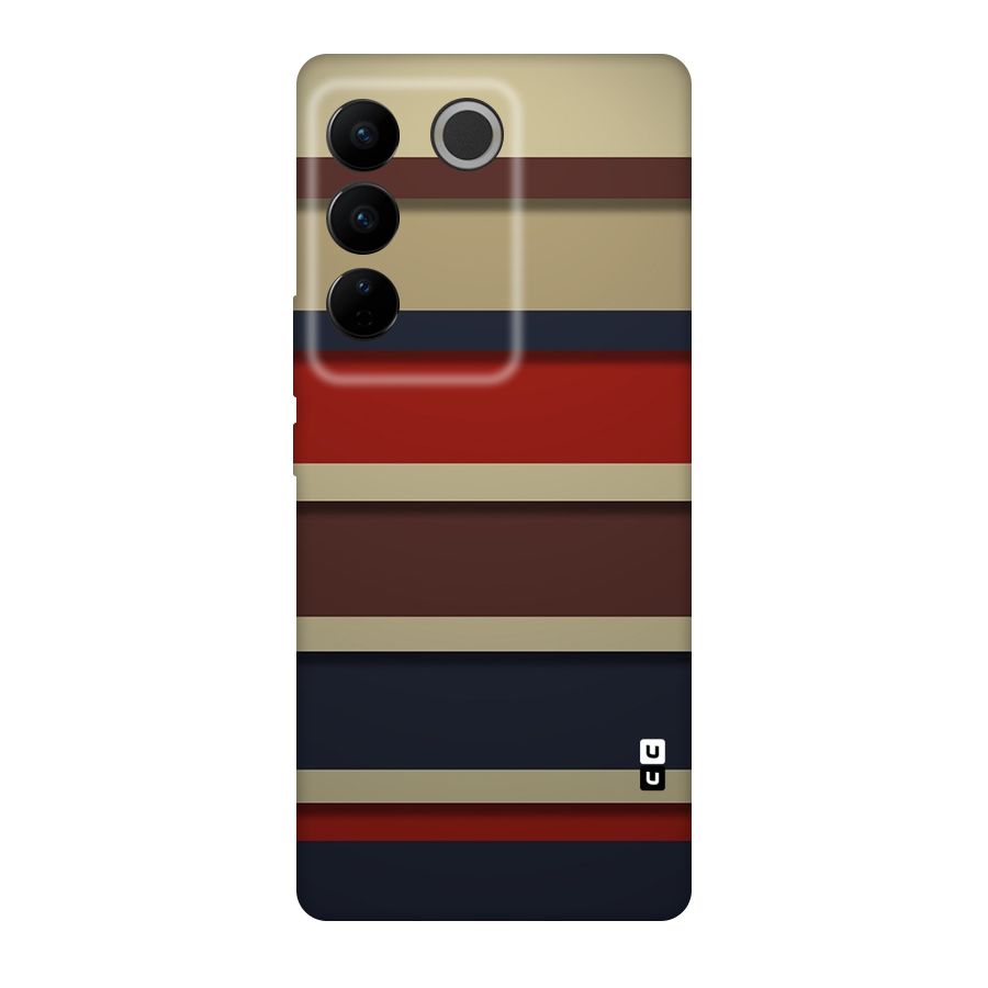 Elegant Stripes Pattern Original Polycarbonate Back Case for Vivo V27
