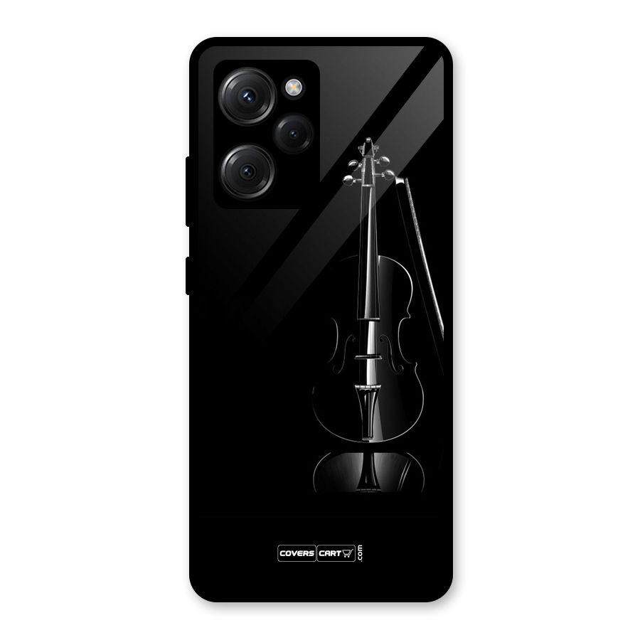 Elegant Violin Glass Back Case for Poco X5 Pro