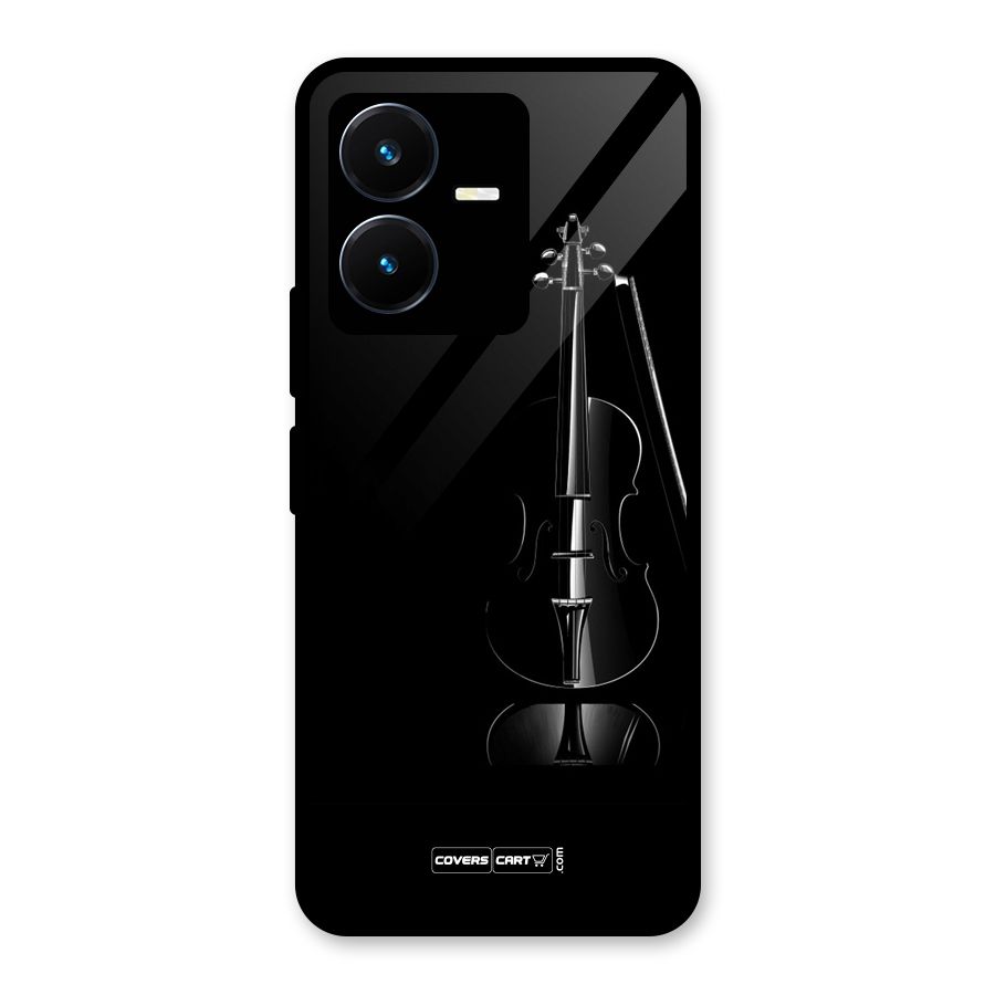 Elegant Violin Glass Back Case for Vivo Y22s
