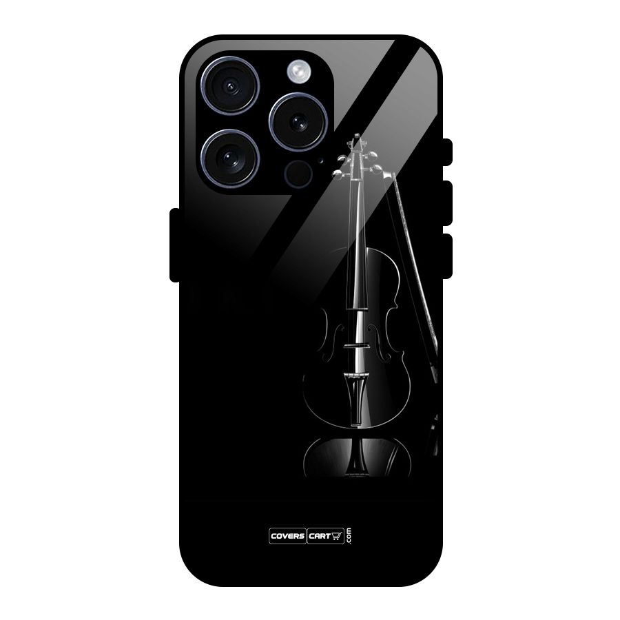 Elegant Violin Glass Back Case for iPhone 15 Pro