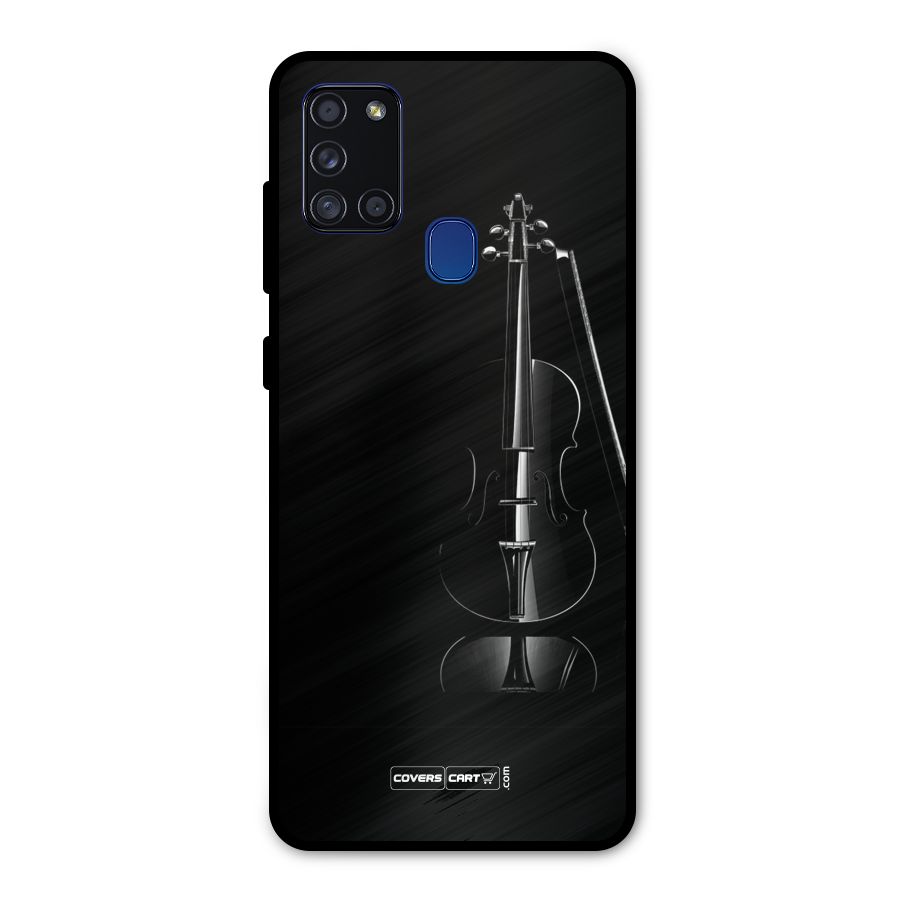 Elegant Violin Metal Back Case for Galaxy A21s