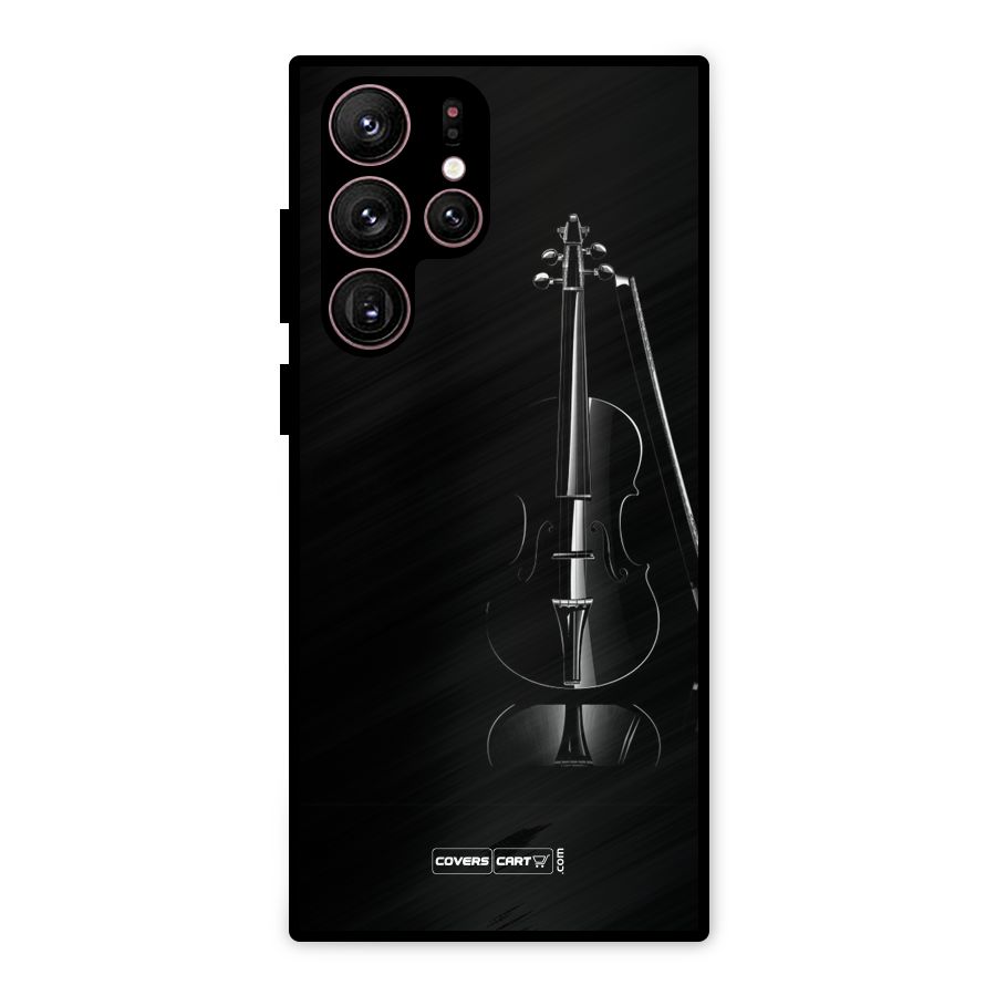 Elegant Violin Metal Back Case for Galaxy S22 Ultra 5G