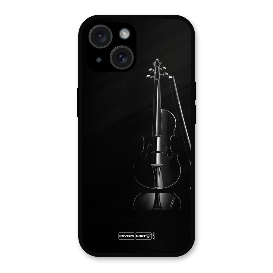 Elegant Violin Metal Back Case for iPhone 15