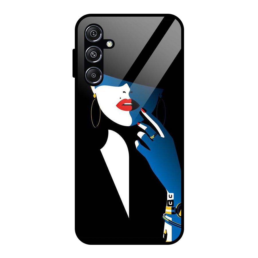Elegant Woman Glass Back Case for Galaxy M34 5G
