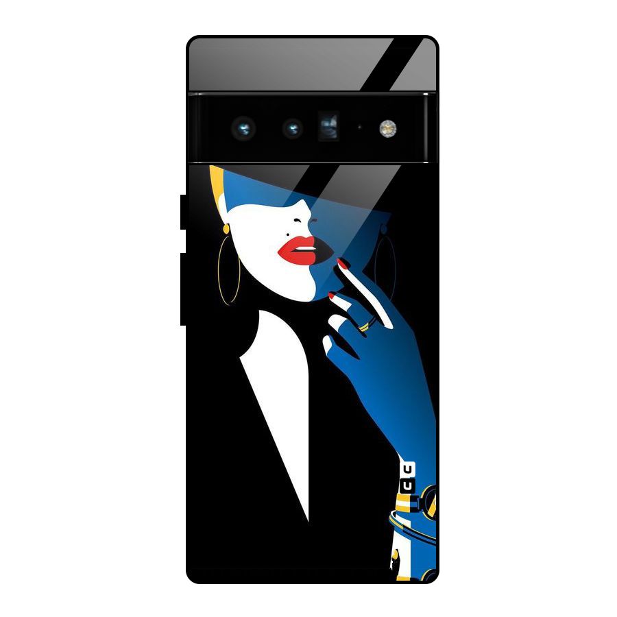 Elegant Woman Glass Back Case for Google Pixel 6 Pro