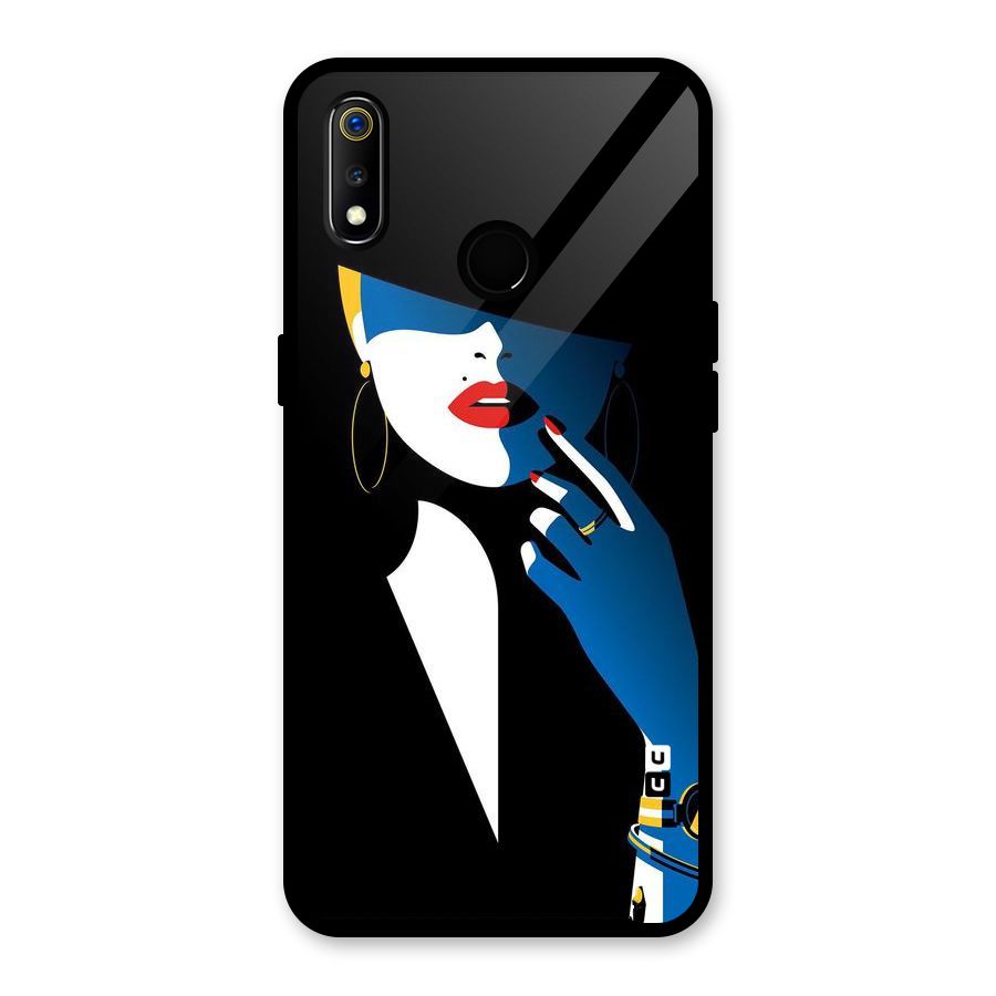 Elegant Woman Glass Back Case for Realme 3