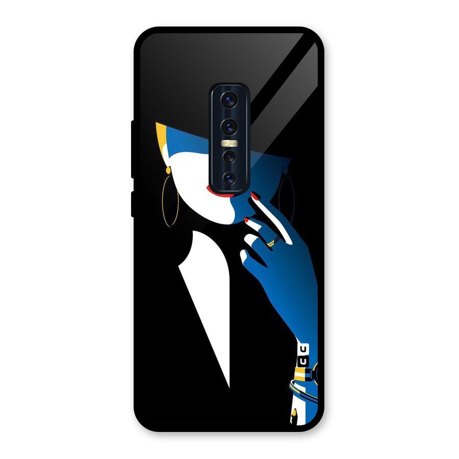 Elegant Woman Glass Back Case for Vivo V17 Pro