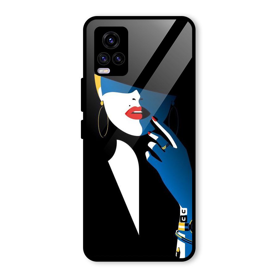Elegant Woman Glass Back Case for Vivo V20 2021