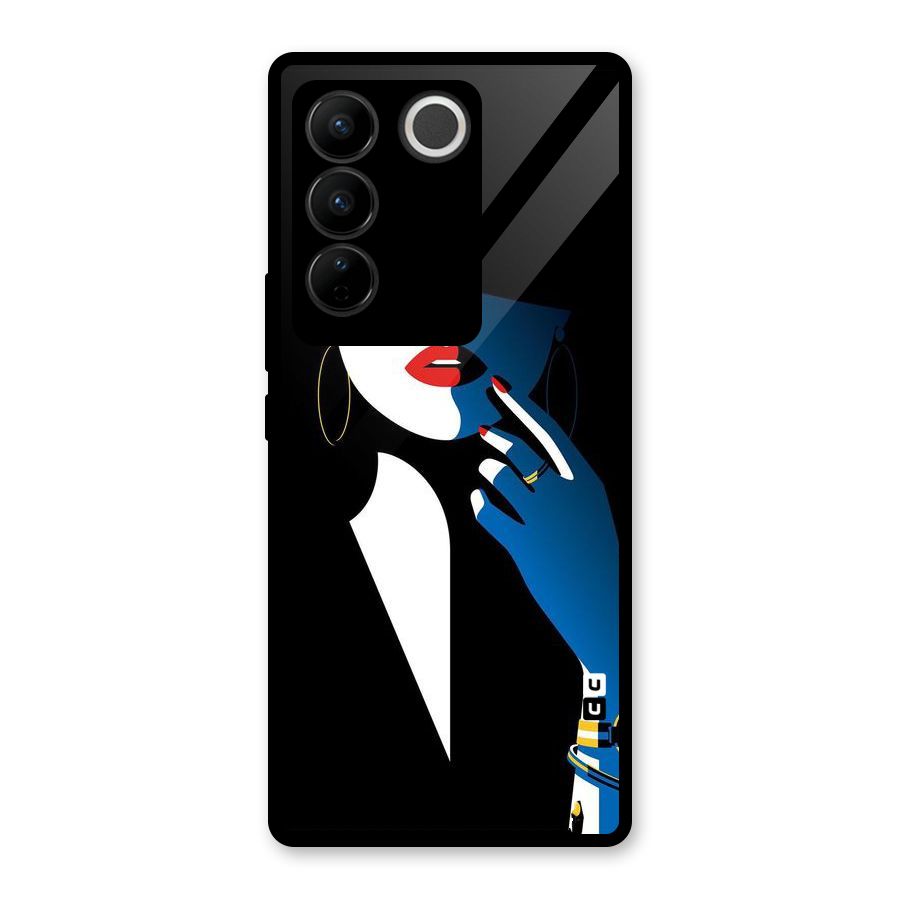 Elegant Woman Glass Back Case for Vivo V27