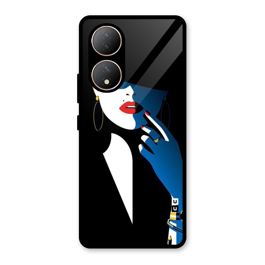 Elegant Woman Glass Back Case for Vivo Y100A