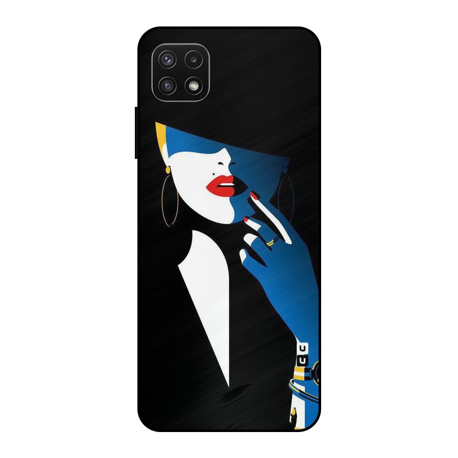 Elegant Woman Metal Back Case for Galaxy A22 5G