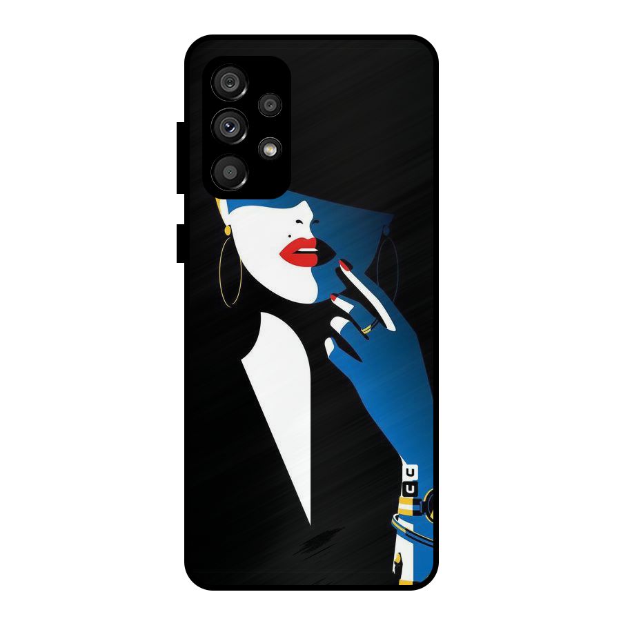 Elegant Woman Metal Back Case for Galaxy A73 5G