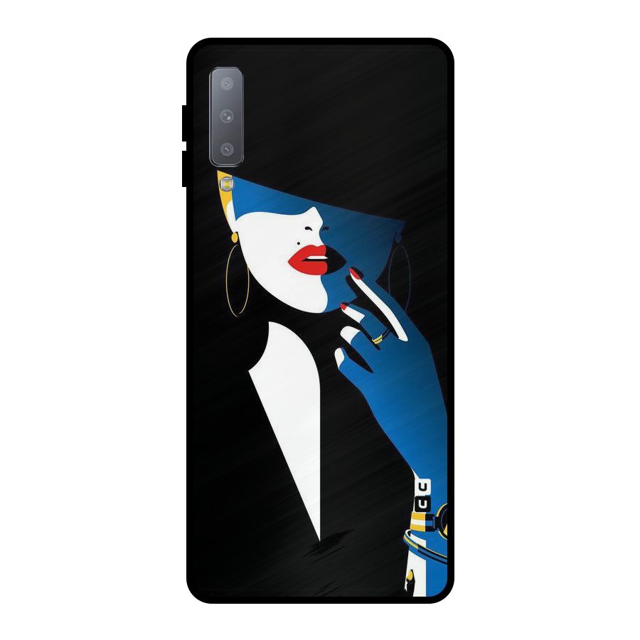 Elegant Woman Metal Back Case for Galaxy A7 (2018)