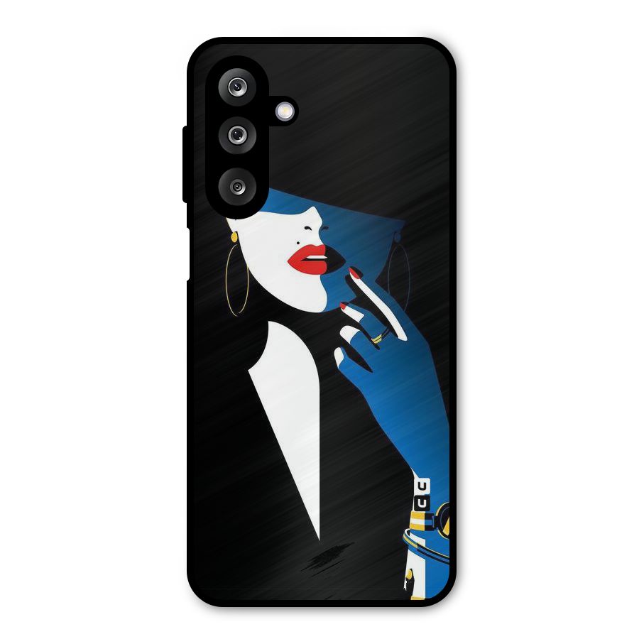 Elegant Woman Metal Back Case for Galaxy M36
