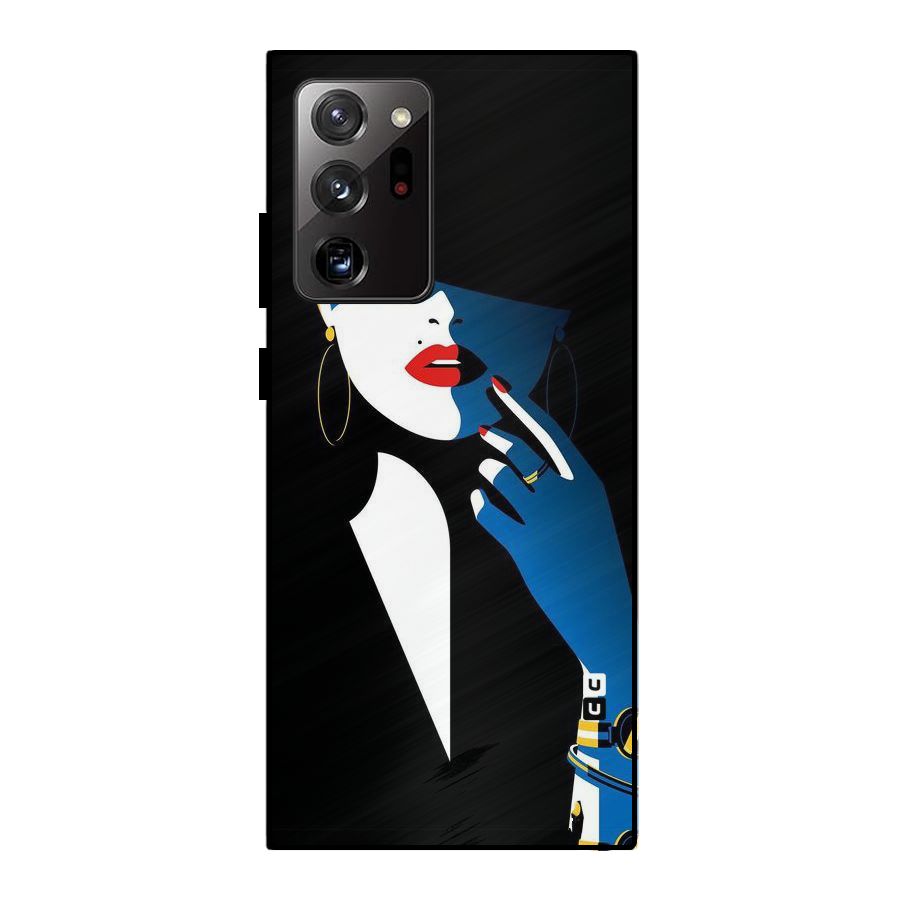 Elegant Woman Metal Back Case for Galaxy Note 20 Ultra