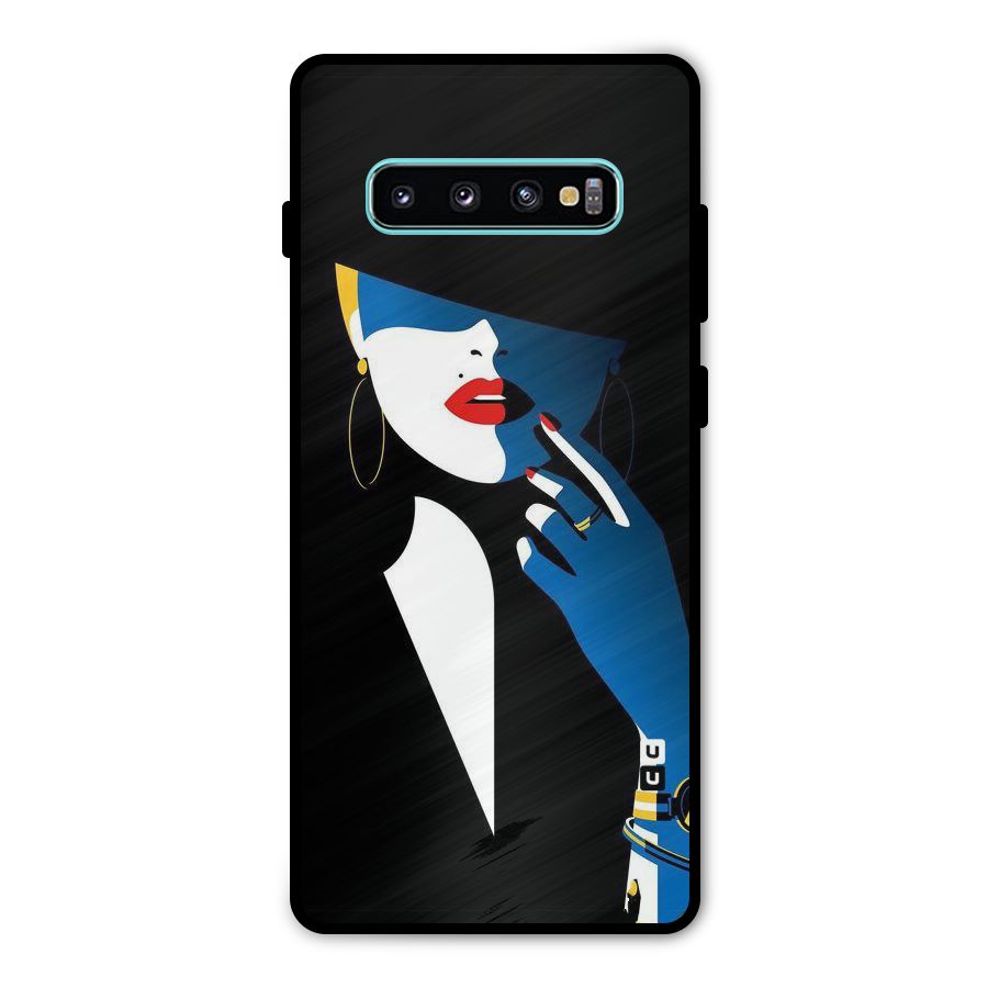Elegant Woman Metal Back Case for Galaxy S10 Plus