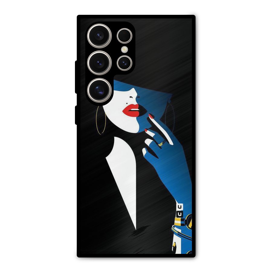 Elegant Woman Metal Back Case for Galaxy S24 Ultra