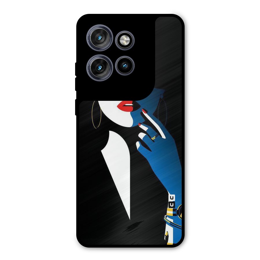 Elegant Woman Metal Back Case for Motorola Edge 50 Neo
