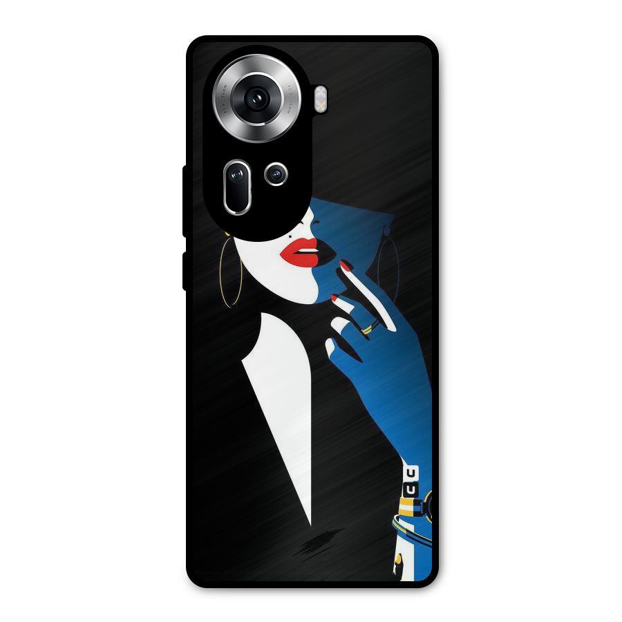 Elegant Woman Metal Back Case for Oppo Reno11 5G