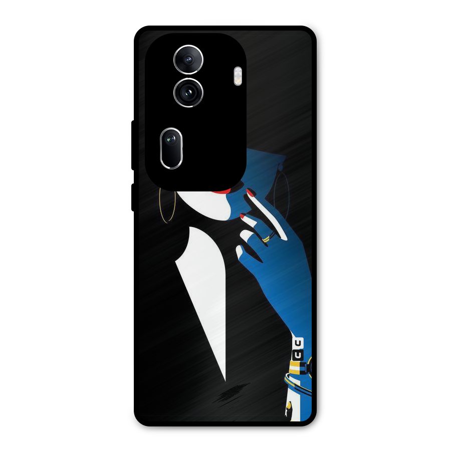 Elegant Woman Metal Back Case for Oppo Reno11 Pro 5G
