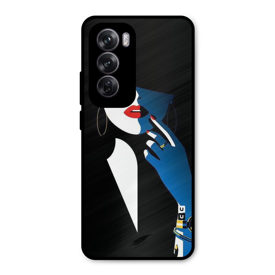 Elegant Woman Metal Back Case for Oppo Reno12 Pro