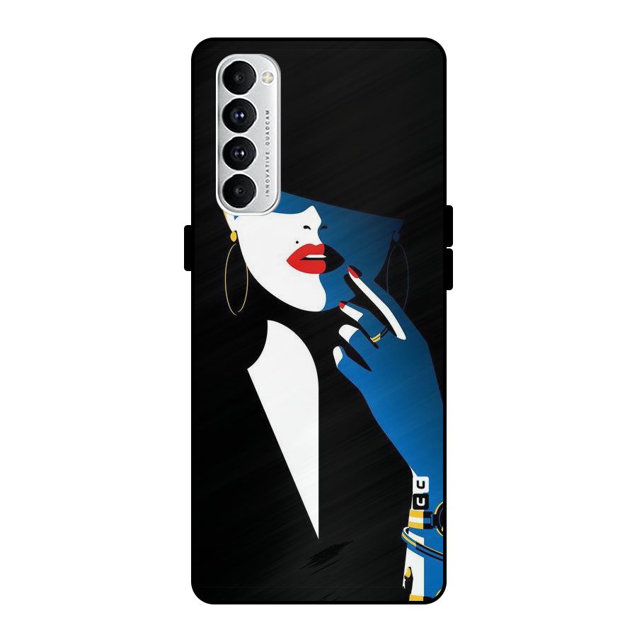 Elegant Woman Metal Back Case for Oppo Reno4 Pro