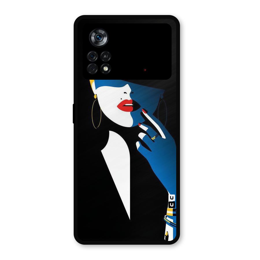 Elegant Woman Metal Back Case for Poco X4 Pro 5G